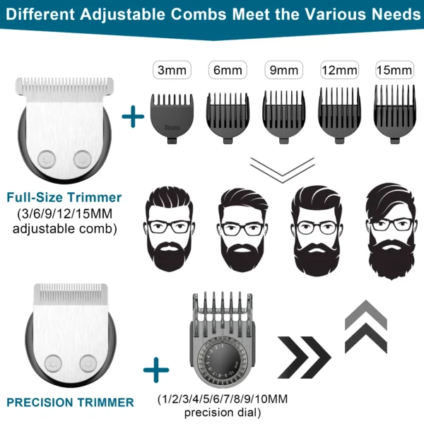 5-in-1 Grooming Kit USB Waterproof 100min