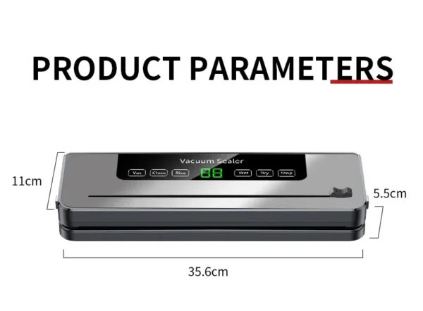 Electric Vacuum Sealer Dry/Wet Food Sealer with Cutter & UV