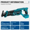 Brushless Reciprocating Saw, 3000RPM, 18V Battery Compatible