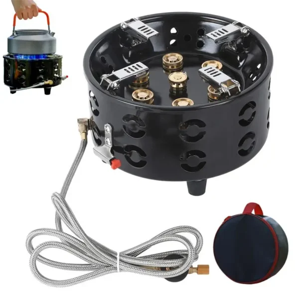 19800W Portable Camping Gas Burner, 7-Core, Electronic Ignition