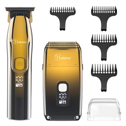 Cordless Hair Clipper Kit, Metal Grooming Set with Blades