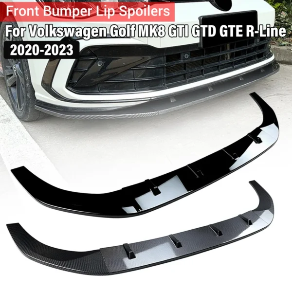 MK8 Front Bumper Lip Spoiler for VW Golf GTI GTD GTE R-Line 2020–2023