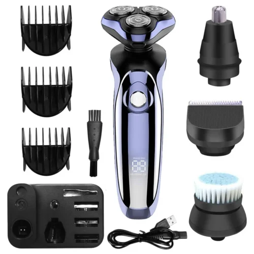 5-in-1 Electric Shaver for Men 3D Rotary Grooming Kit
