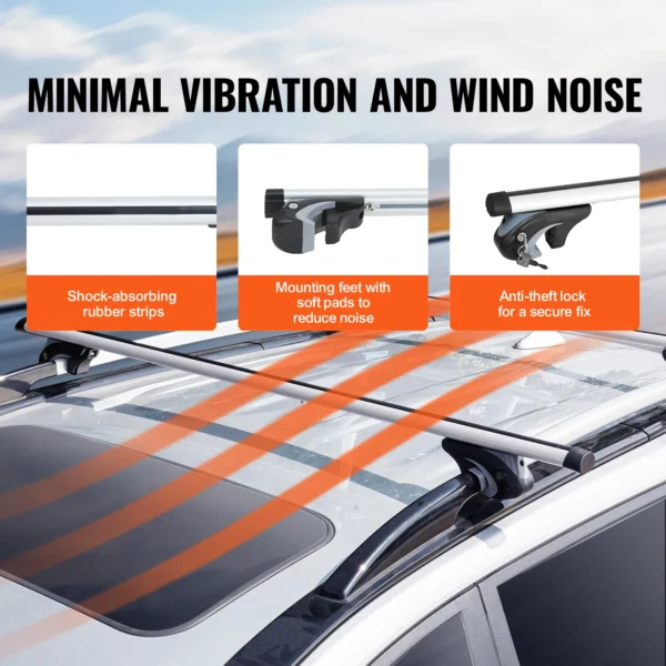 Adjustable Aluminum Roof Rack Crossbars 200lbs