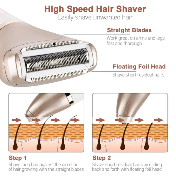 2-in-1 Ladies Hair Removal Shaver Full Body Washable