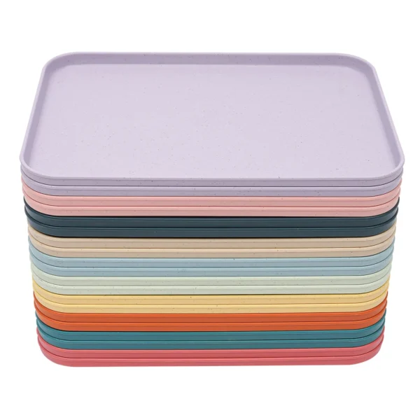 20PCS Plastic Serving Trays Set Rectangular 10 Colors