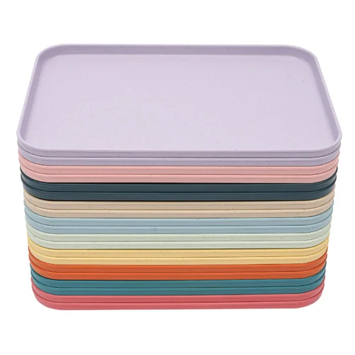 20PCS Plastic Serving Trays Set Rectangular 10 Colors