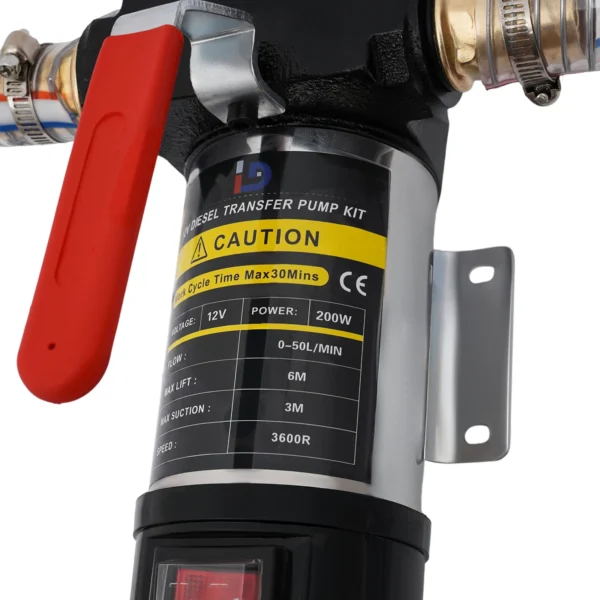 12V Diesel Fuel Transfer Pump 50L/min 200W Kit