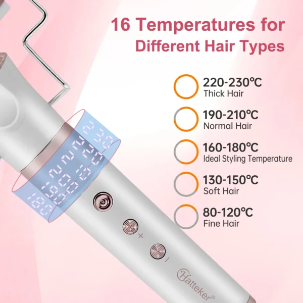 3-Barrel Curling Iron HT-128 Ceramic Hair Waver