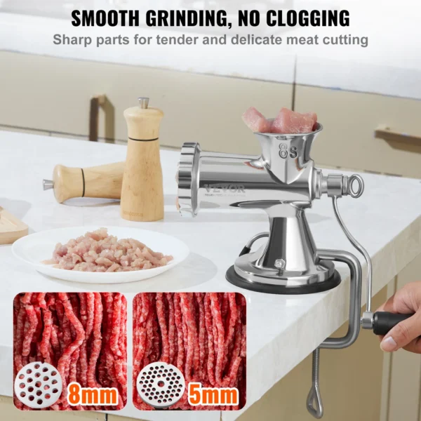 Manual Meat Grinder Stainless Steel Meat Mincer with Clamp