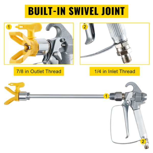50ft Airless Paint Spray Hose Kit 3600 PSI w/517 Tip