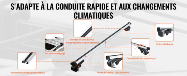 Adjustable Aluminum Roof Rack Crossbars 200lbs
