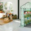 Walk-in Greenhouse with Shelves PE Cover Steel Frame