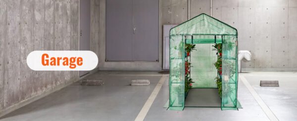 Walk-in Greenhouse with Shelves PE Cover Steel Frame
