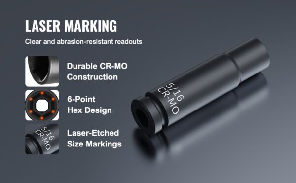 48 pieces Impact Socket Set, Deep & Shallow, Cr-Mo Steel