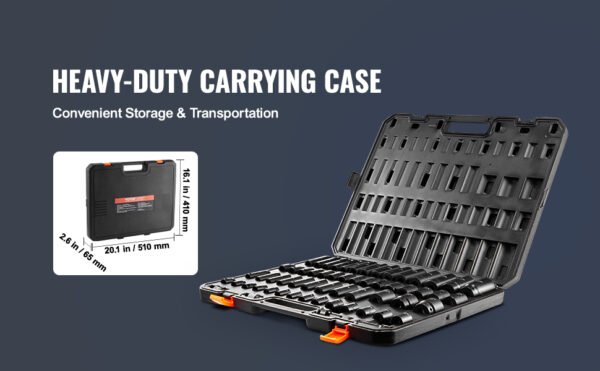 59-Pc Impact Socket Set SAE & Metric Cr-Mo Steel