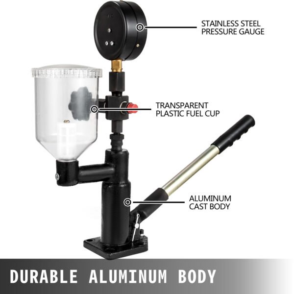 Diesel Injector Nozzle Tester 6000PSI Dual Gauge