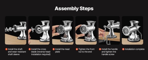 Manual Meat Grinder Stainless Steel Meat Mincer with Clamp