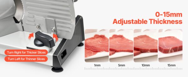 Electric Meat Slicer 0–0.6" Thickness