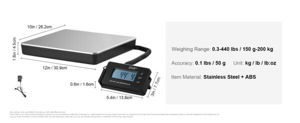 shipping-scale-a100-1.11w.jpg 440lbs Digital Shipping Scale with LCD Display