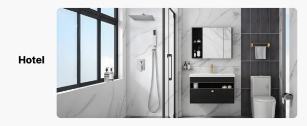 SucceBuy Rainfall Shower System with Handheld Spray Wall Mounted