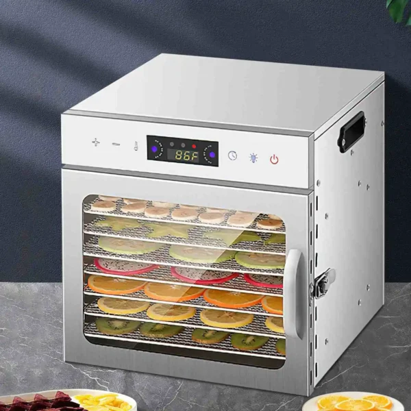 8 Tray Food Dehydrator 400W Stainless Steel LED