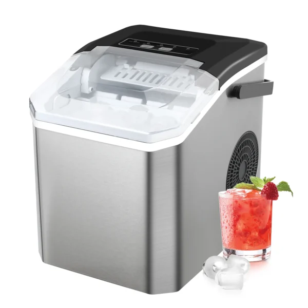 110W Countertop Ice Maker, Silver, 12kg/24h
