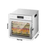 8 Tray Food Dehydrator 400W Stainless Steel LED
