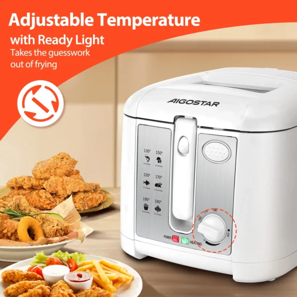 Aigostar 2.5L Oil Fryer White