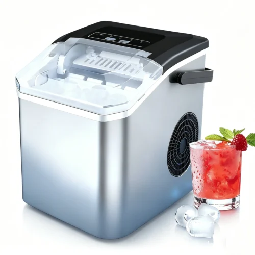 A4e50845f7b064429a4d876ab2303c447S.webp 110W Countertop Ice Maker, Silver, 12kg/24h