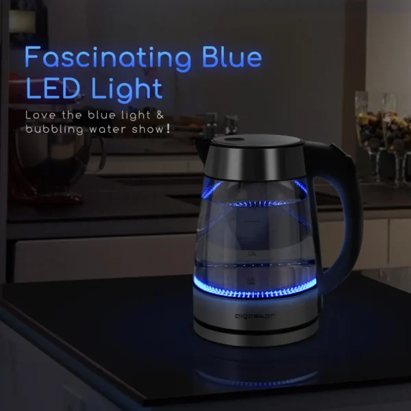 Aigostar Glass Electric Kettle 1.7L 2200W LED