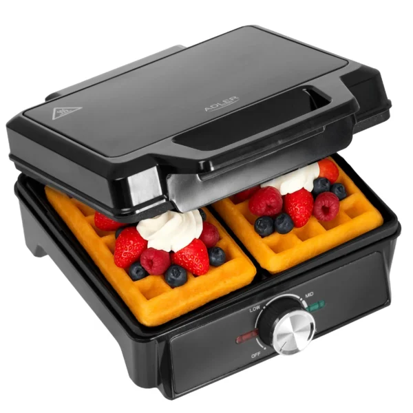 2000W Dual Waffle Maker Temp Control