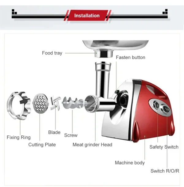 Aa89f6c6fcfd24f508b6b863e3750bc1e6.webp Electric Meat Grinder 2800W Heavy Duty