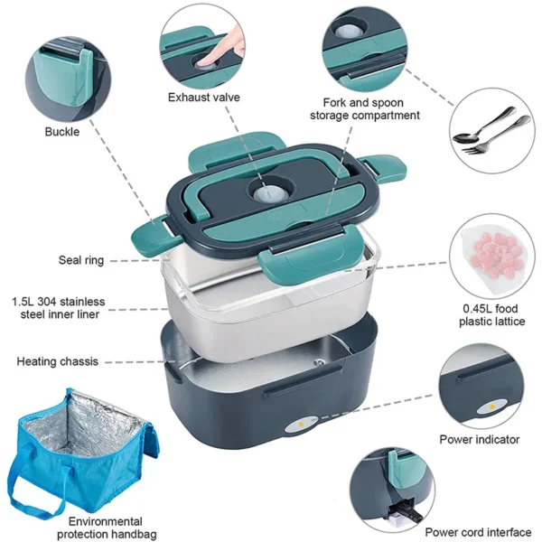 1.5L Electric Lunch Box Food Warmer