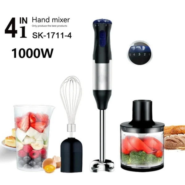 4in1 Hand Blender 1000W Chopper Set
