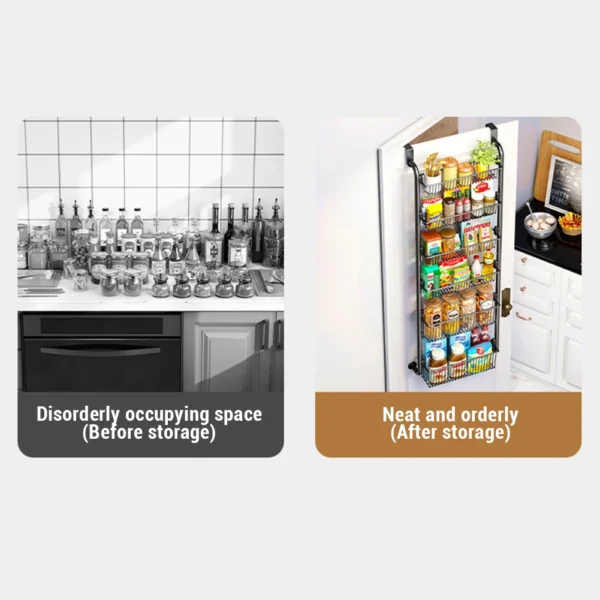 6-Tier Over Door Metal Pantry Organizer