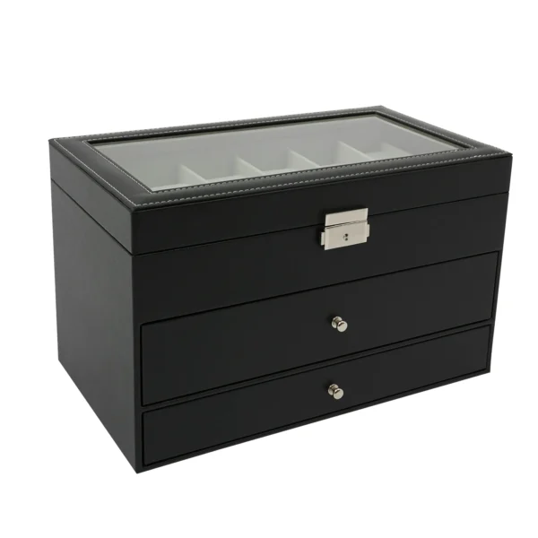3 Tier Jewelry Box Watch Case Lockable