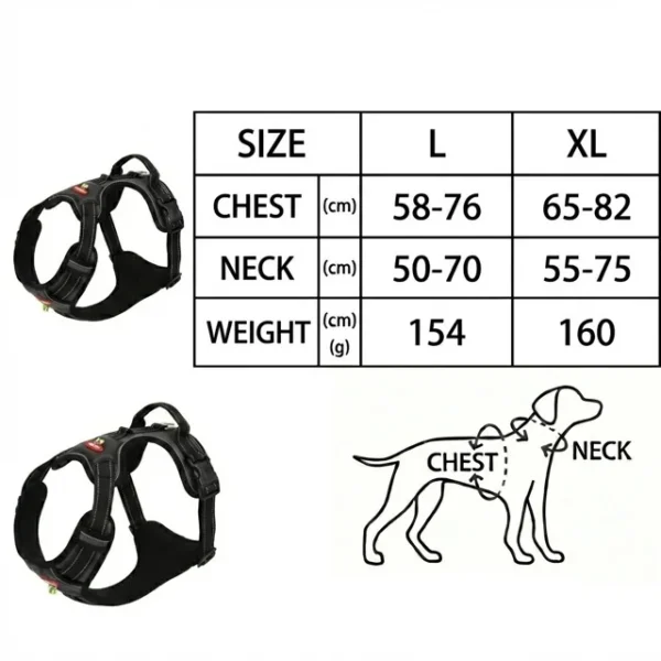 No Pull Tactical Dog Harness, Adjustable Reflective