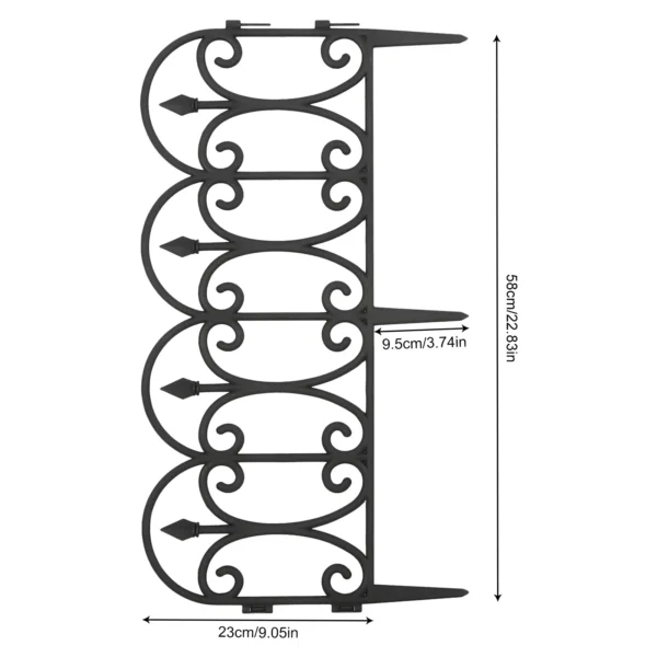 23cm Decorative Garden Fence 2.9m Plastic