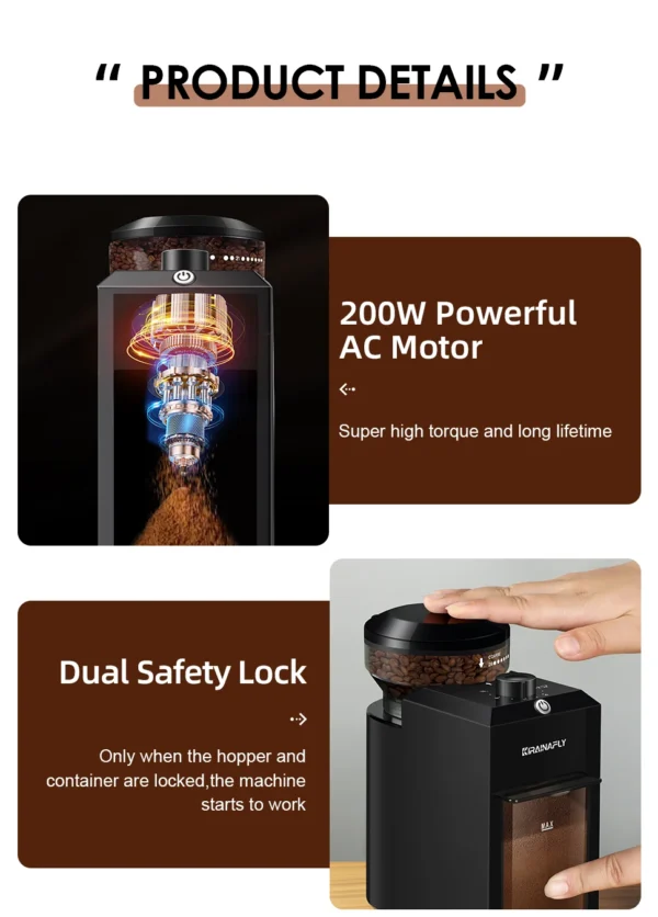 Electric Burr Coffee Grinder 28 Grind Settings