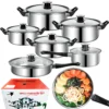 12pcs Steel Cookware Pot & Pan Set
