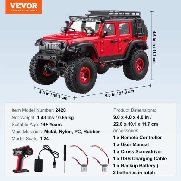 1/24 4WD RC Off-Road Truck with Lights