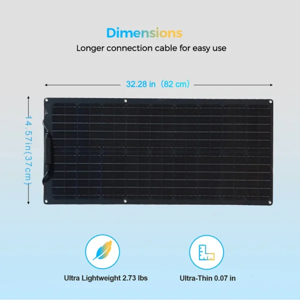 Flexible Solar Panel 50W 12V Bendable Charger