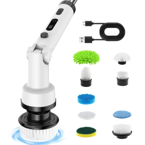 Cordless Electric Spin Scrubber Dual Speed 9 Heads