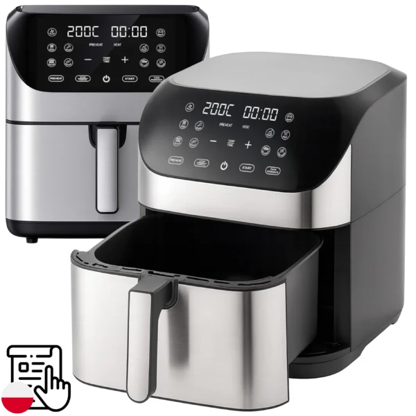 8L Air Fryer 1800W 10 Programs LED Display