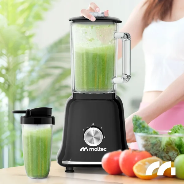 MalTec BL1800W Glass Blender 2 Bottles