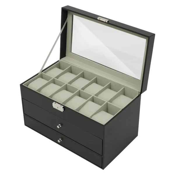 3 Tier Jewelry Box Watch Case Lockable
