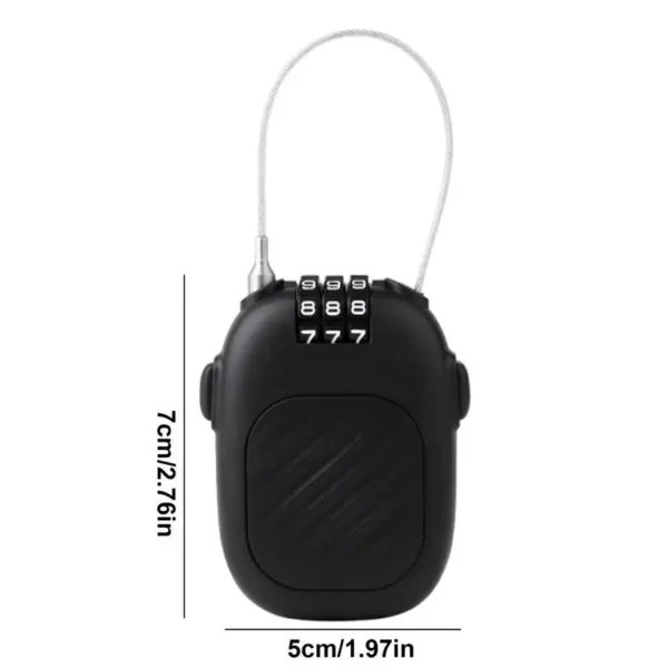 Retractable Cable Lock Portable Combo Security Lock