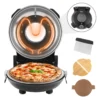 S46e0bc30095a41f4a44080576b953ce62.webp 12" Pizza Oven 1200W Glazed Ceramic Stone 420℃