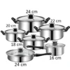 12pcs Steel Cookware Pot & Pan Set